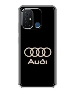 Чохол для Xiaomi Redmi 12C з картинкою «Audi — золотий логотип»