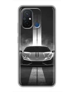 Чехол для Xiaomi Redmi 12C с картинкой «Lamborghini симметрия дорог»