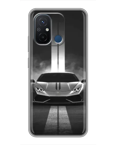 Чехол для Xiaomi Redmi 12C с картинкой «Lamborghini симметрия дорог»