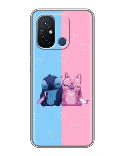Чехол для Xiaomi Redmi 12C с картинкой «Stitch и Angel Love»