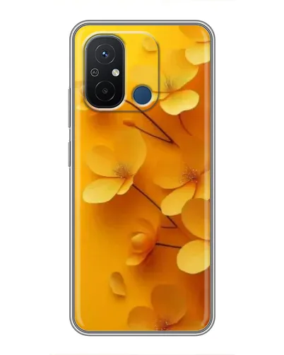 Чехол для Xiaomi Redmi 12C с картинкой «Золотые лепестки»