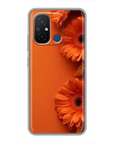 Чехол для Xiaomi Redmi 12C с картинкой «Оранжевые герберы»