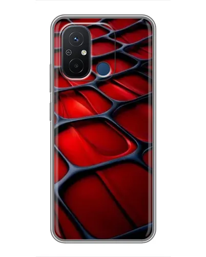 Чехол для Xiaomi Redmi 12C с картинкой «Красная глянцевая сетка»