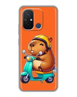 Чехол для Xiaomi Redmi 12C с картинкой «Капибара на скутере» Чехол для Xiaomi Redmi 12C с картинкой «Капибара на скутере»