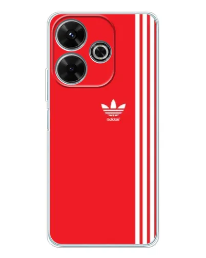 Чехол для Xiaomi Redmi 13 с картинкой «Красный минимализм Adidas»