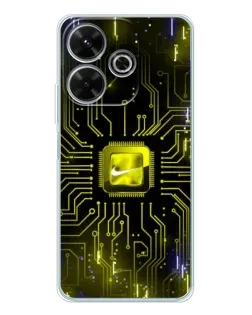 Чехол для Xiaomi Redmi 13 с картинкой «Nike — золотая искра»