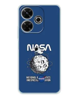 Чехол для Xiaomi Redmi 13 с картинкой «NASA — лунная миссия»