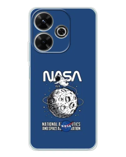 Чехол для Xiaomi Redmi 13 с картинкой «NASA — лунная миссия»