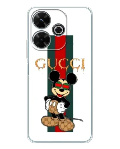 Чохол для Xiaomi Redmi 13 з картинкою «Міккі Маус Gucci — смуги» Чохол для Xiaomi Redmi 13 з картинкою «Міккі Маус Gucci — смуги»