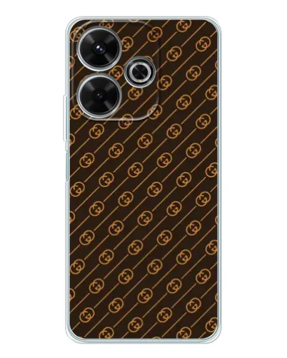 Чохол для Xiaomi Redmi 13 з картинкою «Gucci — золоті діагоналі» Чохол для Xiaomi Redmi 13 з картинкою «Gucci — золоті діагоналі»