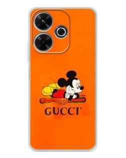 Чохол для Xiaomi Redmi 13 з картинкою «Міккі Маус Gucci — помаранч»