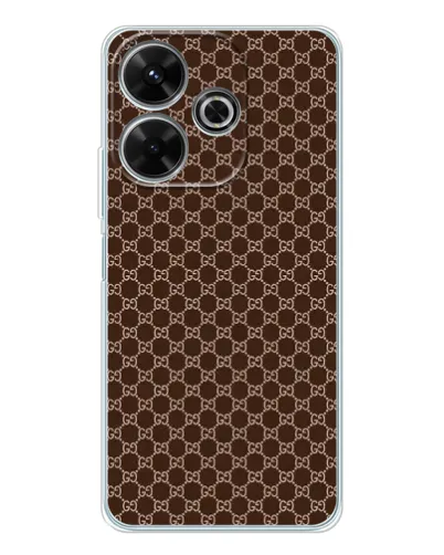 Чохол для Xiaomi Redmi 13 з картинкою «Gucci — шоколадна сітка» Чохол для Xiaomi Redmi 13 з картинкою «Gucci — шоколадна сітка»