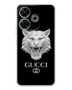 Чохол для Xiaomi Redmi 13 з картинкою «Gucci — срібний лев»