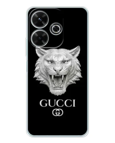 Чохол для Xiaomi Redmi 13 з картинкою «Gucci — срібний лев» Чохол для Xiaomi Redmi 13 з картинкою «Gucci — срібний лев»