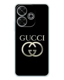 Чохол для Xiaomi Redmi 13 з картинкою «Gucci — золото на чорному»