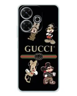 Чохол для Xiaomi Redmi 13 з картинкою «Gucci — герої Disney та монограма»