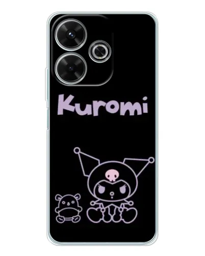 Чехол для Xiaomi Redmi 13 с картинкой «Kuromi — черный минимализм»