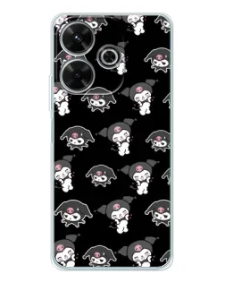 Чехол для Xiaomi Redmi 13 с картинкой «Черный паттерн Kuromi»