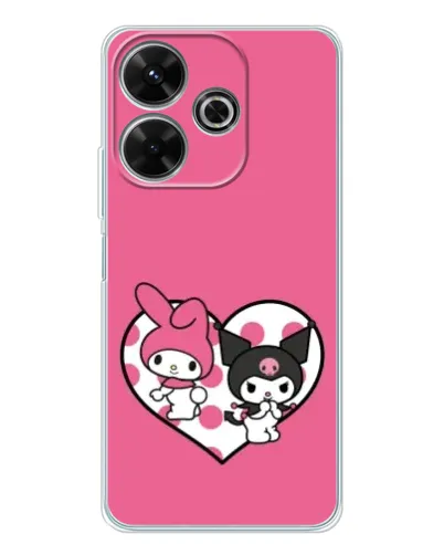 Чехол для Xiaomi Redmi 13 с картинкой «Kuromi и My Melody»