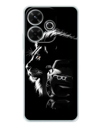 Чехол для Xiaomi Redmi 13 с картинкой «BMW и лев» Чехол для Xiaomi Redmi 13 с картинкой «BMW и лев»
