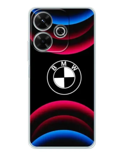 Чехол для Xiaomi Redmi 13 с картинкой «Логотип BMW и неоновые дуги» Чехол для Xiaomi Redmi 13 с картинкой «Логотип BMW и неоновые дуги»