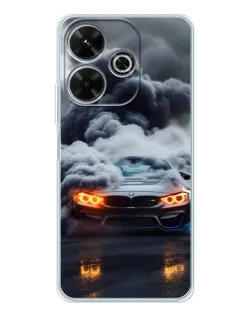 Чохол для Xiaomi Redmi 13 з картинкою «BMW у диму»