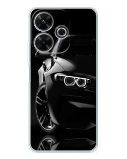 Чохол для Xiaomi Redmi 13 з картинкою «Чорна BMW — профіль»