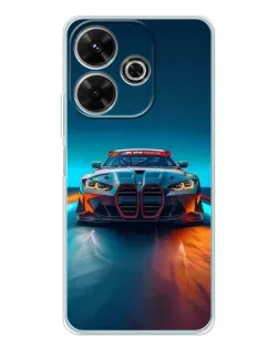 Чохол для Xiaomi Redmi 13 з картинкою «BMW — вогні неону»