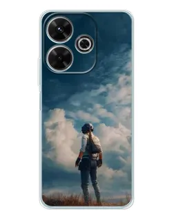Чохол для Xiaomi Redmi 13 з картинкою «Герой PUBG на скелі»