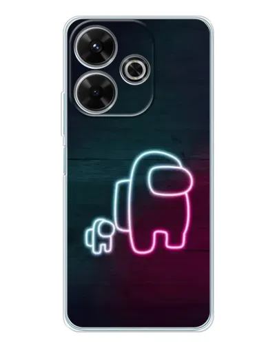 Чехол для Xiaomi Redmi 13 с картинкой «Among Us неон-арт»