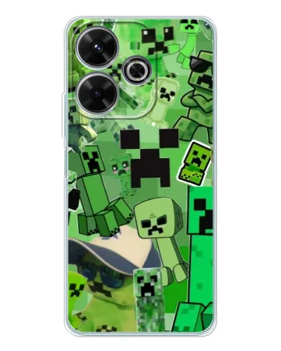 Чохол для Xiaomi Redmi 13 з картинкою «Кріпери Minecraft»