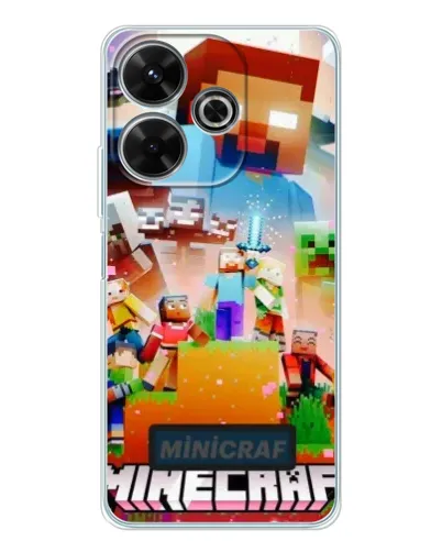 Чохол для Xiaomi Redmi 13 з картинкою «Minecraft герої гри»