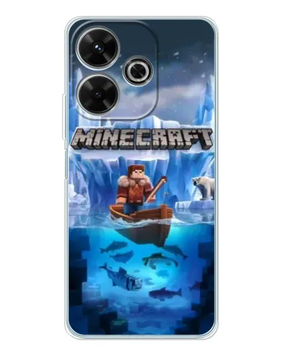 Чохол для Xiaomi Redmi 13 з картинкою «Minecraft льодянийсвіт»
