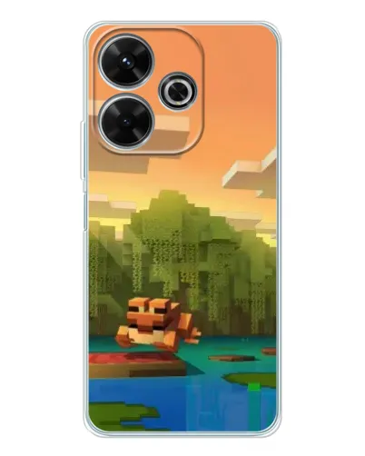 Чохол для Xiaomi Redmi 13 з картинкою «Майнкрафт захід сонця»