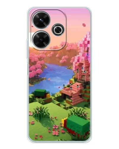 Чохол для Xiaomi Redmi 13 з картинкою «Рожеве дерево Minecraft»