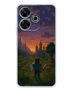 Чохол для Xiaomi Redmi 13 з картинкою «Стів біля вежі» Чохол для Xiaomi Redmi 13 з картинкою «Стів біля вежі»