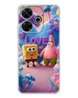 Чехол для Xiaomi Redmi 13 с картинкой «Губка Боб Патрик»