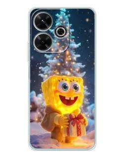 Чехол для Xiaomi Redmi 13 с картинкой «Рождественский Спанч Боб»