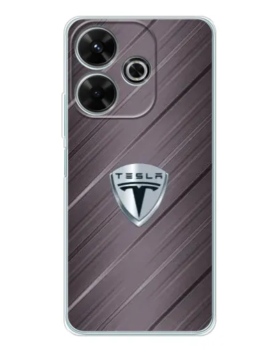Чехол для Xiaomi Redmi 13 с картинкой «Металлическая текстура Tesla»