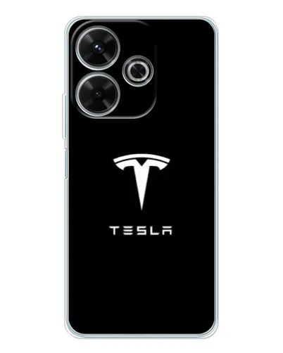 Чехол для Xiaomi Redmi 13 с картинкой «Tesla White Logo»