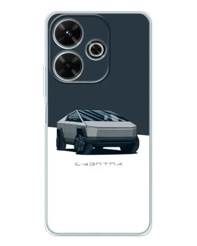Чехол для Xiaomi Redmi 13 с картинкой «Серебристый Cybertruck Tesla»