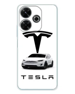 Чехол для Xiaomi Redmi 13 с картинкой «Tesla White Style»