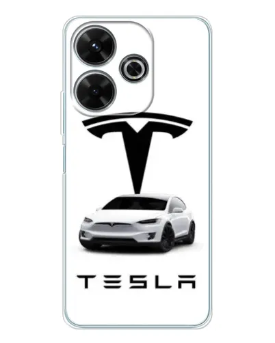 Чехол для Xiaomi Redmi 13 с картинкой «Tesla White Style»