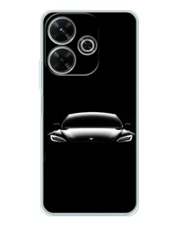 Чехол для Xiaomi Redmi 13 с картинкой «Фары Tesla Night»