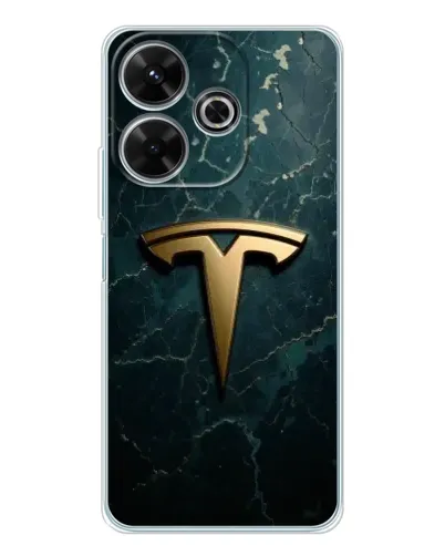 Чехол для Xiaomi Redmi 13 с картинкой «Мраморная Tesla Gold»