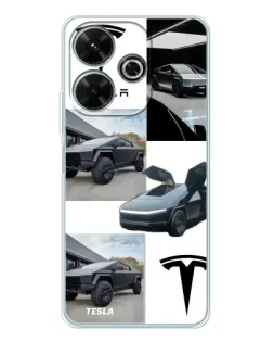 Чехол для Xiaomi Redmi 13 с картинкой «Коллаж Cybertruck Tesla»