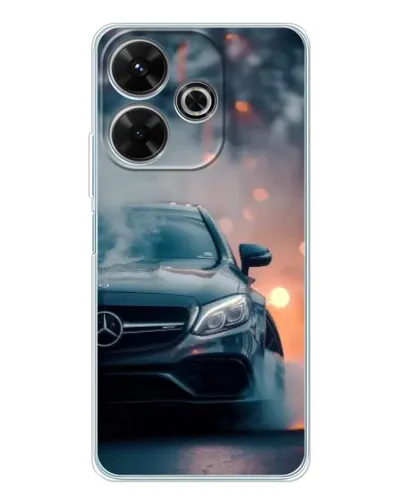 Чехол для Xiaomi Redmi 13 с картинкой «Mercedes — ночной город»