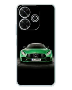 Чехол для Xiaomi Redmi 13 с картинкой «Mercedes — неоновый лого»