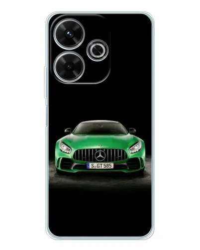 Чехол для Xiaomi Redmi 13 с картинкой «Mercedes — неоновый лого»