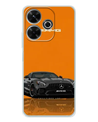 Чехол для Xiaomi Redmi 13 с картинкой «Оранжевый Mercedes AMG»